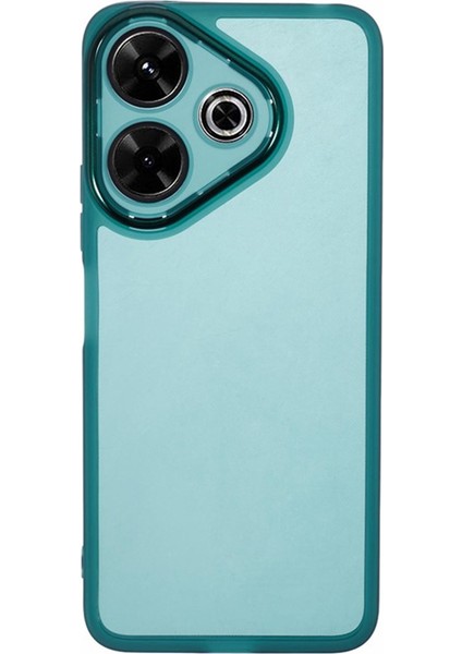 Anti-Düşme Telefon Kılıfı Xiaomi Redmi 13 5g/4g Tpu Kılıf Temperli Cam-Şeffaf Yeşil ile Elektroliz Çerçeve (Yurt Dışından) modelleri