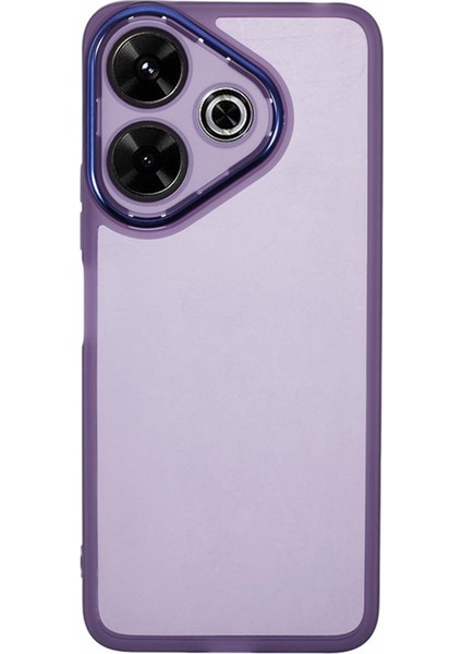 Anti-Düşme Telefon Kılıfı Xiaomi Redmi 13 5g/4g Tpu Kılıf Temperli Cam-Şeffaf Mor ile Elektroliz Çerçeve (Yurt Dışından) modelleri