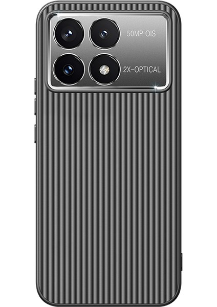 Xiaomi Poco F6 Pro 5g Kılıf Pc+Tpu Telefon Kapağı Oluklu Desen-Siyah Için Anti-Düşme Telefon Kılıfı (Yurt Dışından)