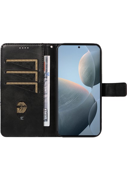 Anti-Düşen Telefon Kılıfı Için Xiaomi Poco F6 Pro 5g Kılıf Hattı Eklenmiş Pu Deri Telefon Kapağı-Siyah (Yurt Dışından) fiyatları