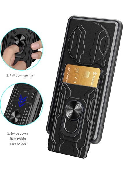 Anti-Düşen Telefon Kılıfı Xiaomi Redmi Için A3 4g Durumda Pc + Tpu Kickstand Telefon Arka Kapak Kamera Kaydırıcı Ile-Siyahımsı Yeşil (Yurt Dışından) fiyatları