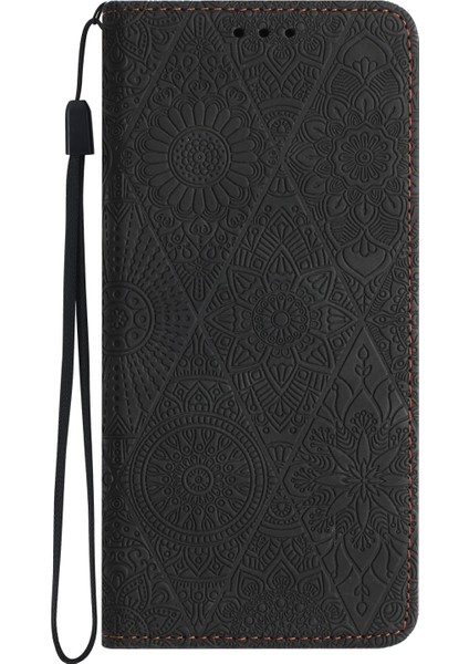 Anti-Düşen Telefon Kılıfı Xiaomi Redmi 13 5g/4g Durumda Baskılı Çiçek Cüzdan Standı Deri Telefon Kapağı-Siyah (Yurt Dışından) indirimleri