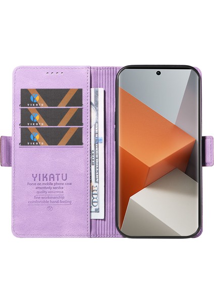 Anti-Düşen Telefon Kılıfı Xiaomi Redmi Için Not 13 Pro + 5g Kılıf Pu Deri Cüzdan Telefon Kapak Cilt Dokunmatik Duygu-Mor (Yurt Dışından) fiyatları