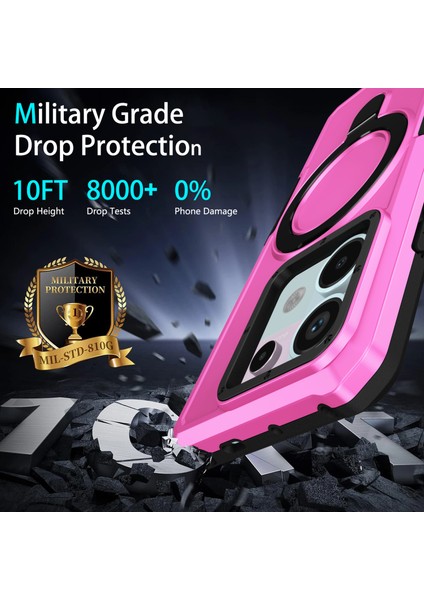 Anti-Düşen Telefon Kılıfı Için Xiaomi Poco X6 5g Kılıf Halka Tutucu Kickstand Tpu + Pc Telefon Kapağı-Pembe (Yurt Dışından) fiyatları