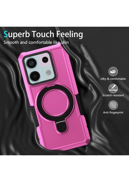 Anti-Düşen Telefon Kılıfı Için Xiaomi Poco X6 5g Kılıf Halka Tutucu Kickstand Tpu + Pc Telefon Kapağı-Pembe (Yurt Dışından) modelleri