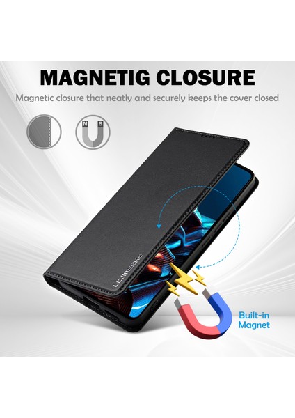 Anti-Düşen Telefon Kılıfı Için Xiaomi Poco X5 Pro 5g Kılıf Pu Deri Cüzdan Halkalı Telefon Kılıfı Kapak-Siyah (Yurt Dışından) fırsatları