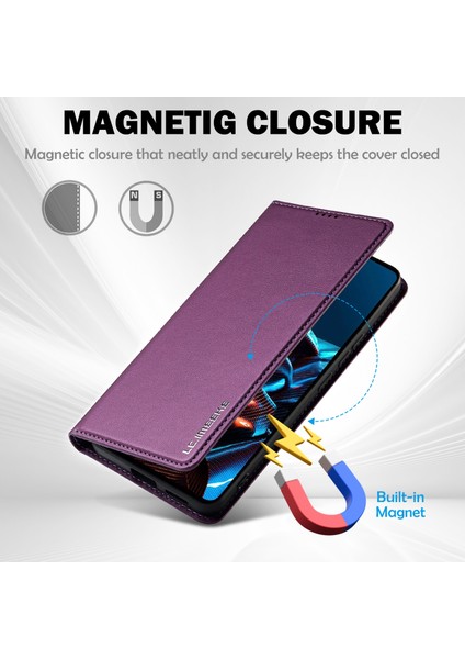 Anti-Düşen Telefon Kılıfı Için Xiaomi Poco X5 Pro 5g Kılıf Pu Deri Cüzdan Halkalı Telefon Kılıfı Kapak-Mor (Yurt Dışından) fırsatları