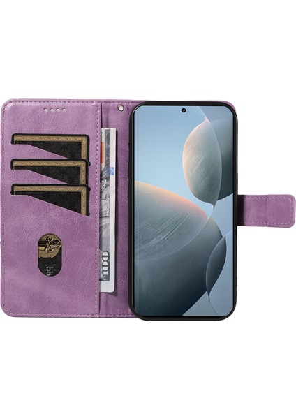 Anti-Düşen Telefon Kılıfı Için Xiaomi Poco F6 Pro 5g Kılıf Hattı Eklenmiş Pu Deri Telefon Kapağı-Mor (Yurt Dışından) fiyatları