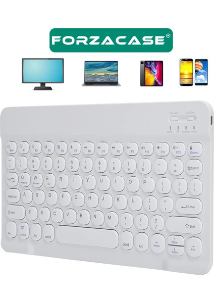 Tablet ve Telefonlar Için Şarjlı Yuvarlak Tuşlu Bluetooth Kablosuz Klavye - FC756 fiyatları