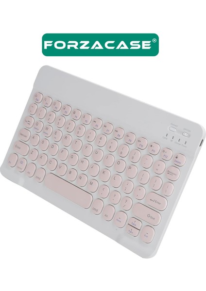 Tablet ve Telefonlar Için Şarjlı Yuvarlak Tuşlu Bluetooth Kablosuz Klavye - FC756 fırsatları