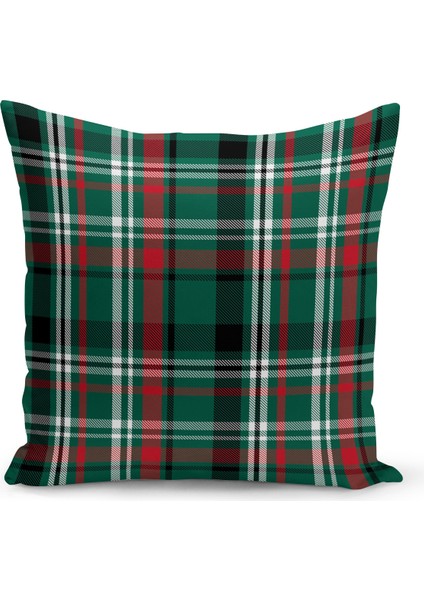 Yılbaşı Ekose Serisi Çift Tarafı Dijital Baskılı Kırlent Kılıfı (Christmas Noel Cushion Cover)