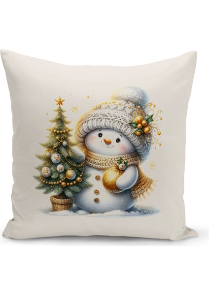 Yılbaşı Serisi Çift Tarafı Dijital Baskılı 4'lü Kırlent Kılıfı Seti (Christmas Noel Cushion Cover)