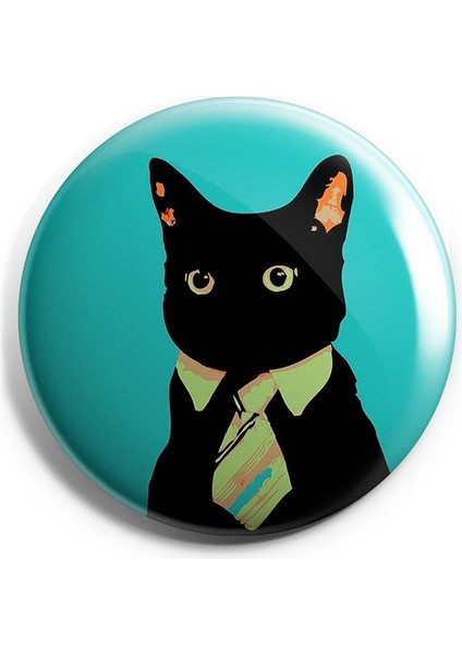 Major Selection Kıravatlı Kedi Iğneli Çanta Rozeti