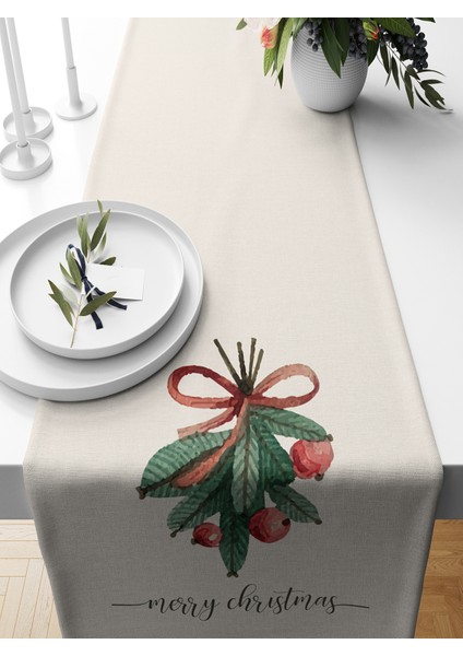 Yılbaşı Serisi 140X40 cm Dijital Baskılı Runner (Christmas Noel)