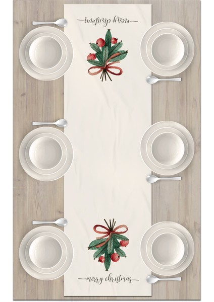 Yılbaşı Serisi 140X40 cm Dijital Baskılı Runner (Christmas Noel)