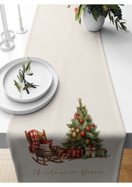 Yılbaşı Serisi 140X40 cm Dijital Baskılı Runner (Christmas Noel)