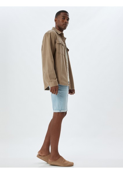 Kot Şort Slim Fit Cep Detaylı Pamuklu fiyatları