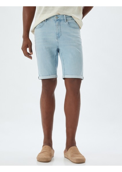 Kot Şort Slim Fit Cep Detaylı Pamuklu modelleri