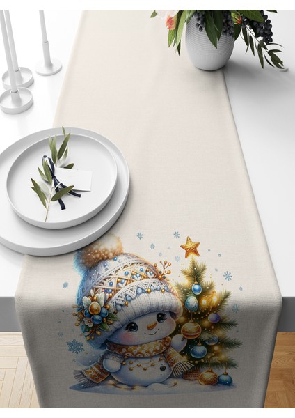 Yılbaşı Serisi 140X40 cm Dijital Baskılı Runner (Christmas Noel)