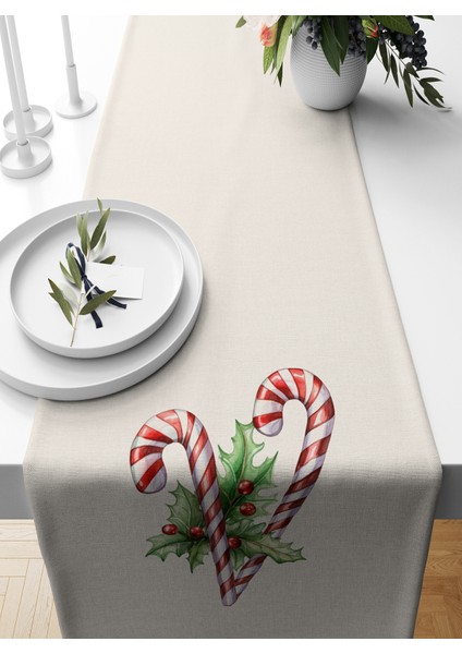 Yılbaşı Serisi 140X40 cm Dijital Baskılı Runner (Christmas Noel)
