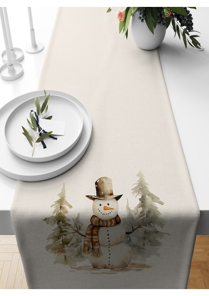 Yılbaşı Serisi 140X40 cm Dijital Baskılı Runner (Christmas Noel)
