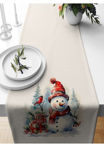 Yılbaşı Serisi 140X40 cm Dijital Baskılı Runner (Christmas Noel)
