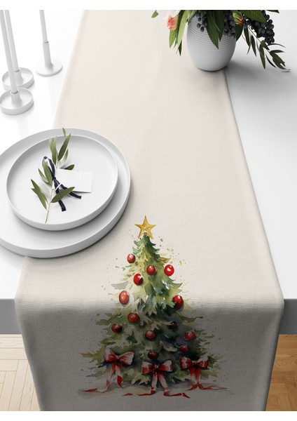 Yılbaşı Serisi 140X40 cm Dijital Baskılı Runner (Christmas Noel)