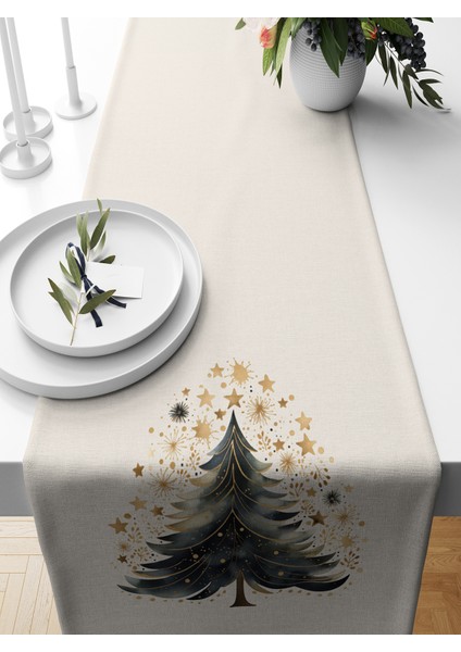 Yılbaşı Serisi 140X40 cm Dijital Baskılı Runner (Christmas Noel)