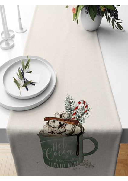 Yılbaşı Serisi 140X40 cm Dijital Baskılı Runner (Christmas Noel)