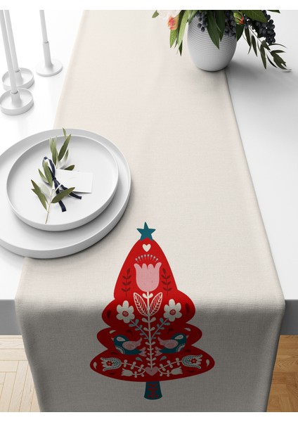 Yılbaşı Serisi 140X40 cm Dijital Baskılı Runner (Christmas Noel)