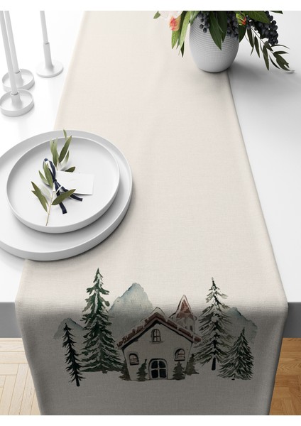Yılbaşı Serisi 140X40 cm Dijital Baskılı Runner (Christmas Noel)