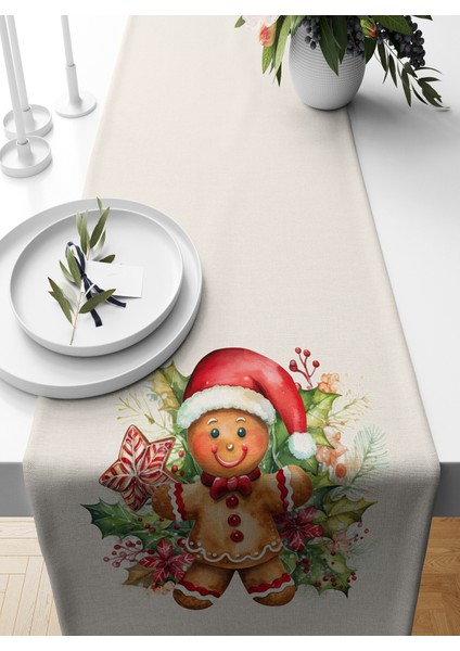 Yılbaşı Serisi 140X40 cm Dijital Baskılı Runner (Christmas Noel)