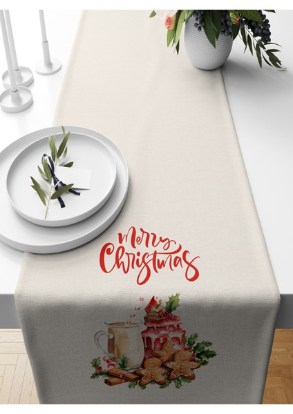 Yılbaşı Serisi 140X40 cm Dijital Baskılı Runner (Christmas Noel)
