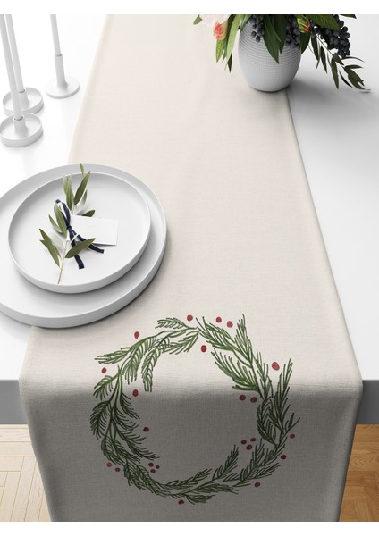 Yılbaşı Serisi 140X40 cm Dijital Baskılı Runner (Christmas Noel)
