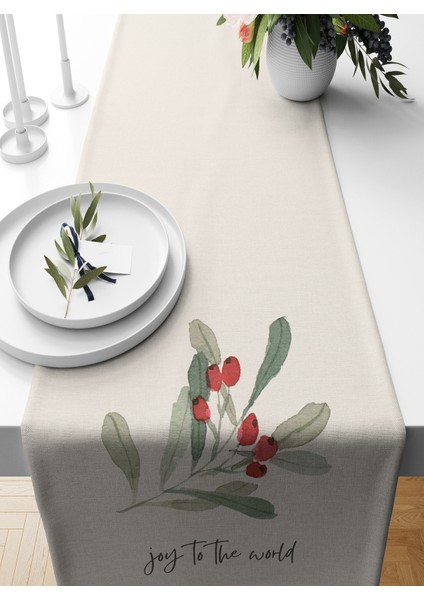 Yılbaşı Serisi 140X40 cm Dijital Baskılı Runner (Christmas Noel)