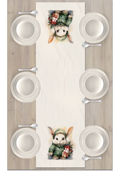 Yılbaşı Serisi 140X40 cm Dijital Baskılı Runner (Christmas Noel)