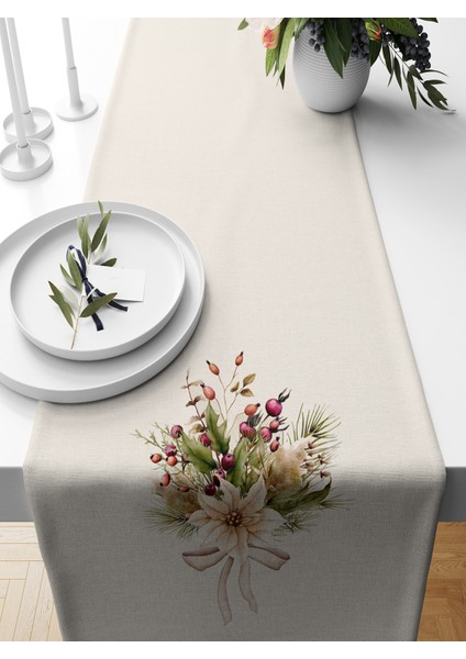 Yılbaşı Serisi 140X40 cm Dijital Baskılı Runner (Christmas Noel)