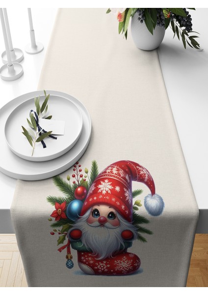 Yılbaşı Serisi 140X40 cm Dijital Baskılı Runner (Christmas Noel)
