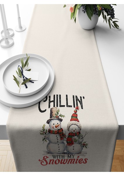 Yılbaşı Serisi 140X40 cm Dijital Baskılı Runner (Christmas Noel)