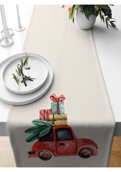 Yılbaşı Serisi 140X40 cm Dijital Baskılı Runner (Christmas Noel)
