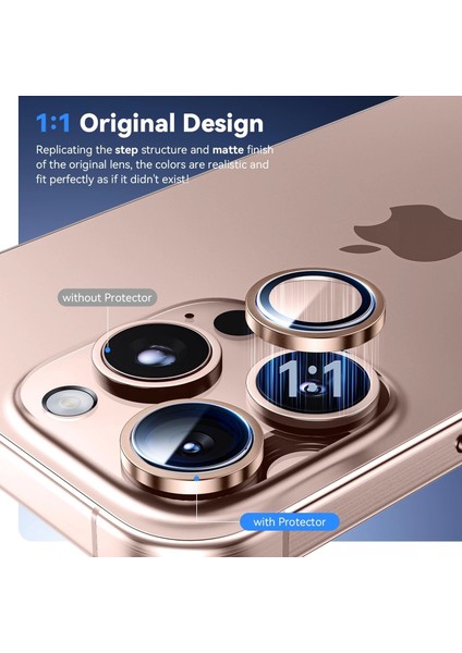 Apple Iphone 16 Pro Lens Kamera Koruyucu Premium Safir Parmak Izi Bırakmayan Cl-12