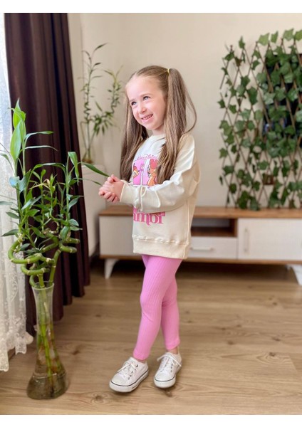 Kız Çocuk Taytlı Uzun Kol Iki Iplik Bambi Figürlü Simli Takım 3-10 Yaş fiyatları