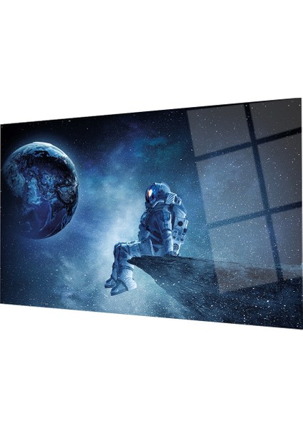 Uzay Astronot 4mm Dayanıklı Cam Tablo Temperli Cam, Space Glass Wall Decor