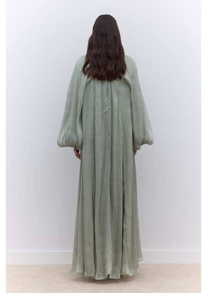 Geniş Kol Detaylı Elbise Yeşil indirimleri