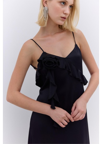 Rosalie Askılı Abiye Elbise Siyah fiyatları