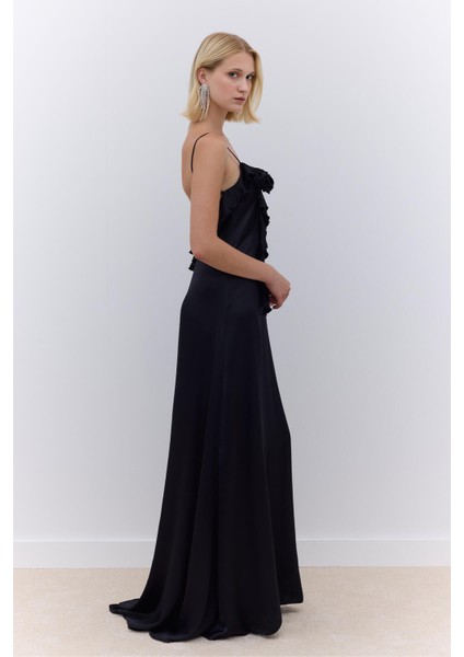 Rosalie Askılı Abiye Elbise Siyah fırsatları