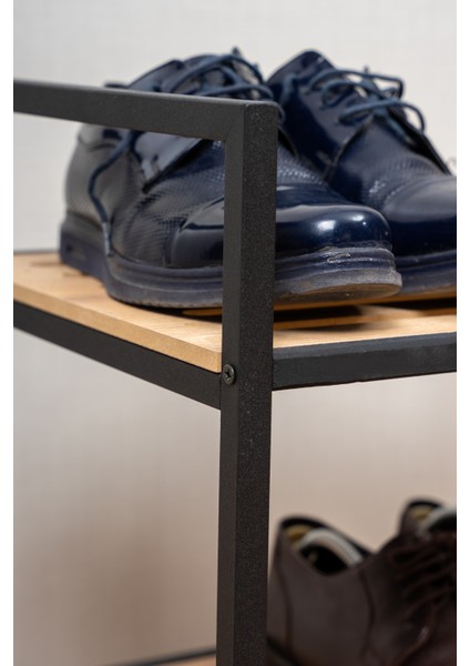 Metal Ahşap Dekoratif Ayakkabılık 2 Raflı Terliklik Çok Amaçlı Raf Komodin fiyatları