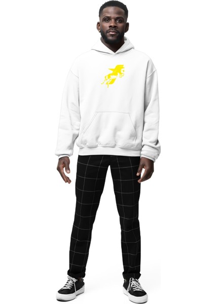 Motive Taycan Baskılı 3 Iplik Kalın Kışlık Sweatshirt Hoodie