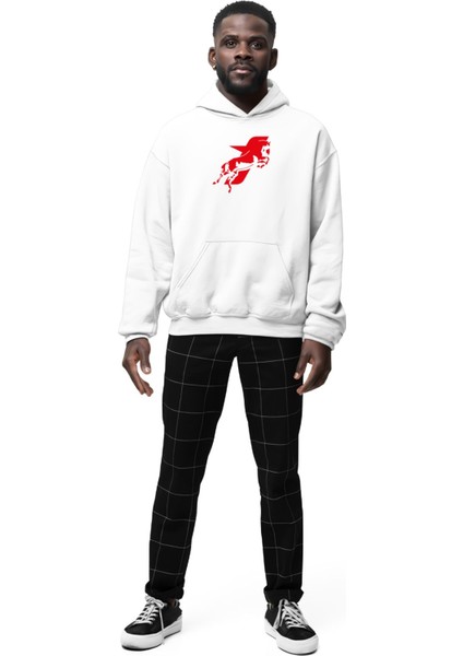 Motive Taycan Baskılı 3 Iplik Kalın Kışlık Sweatshirt Hoodie