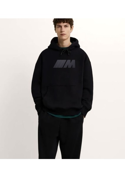 Bmw M Baskılı Unisex Oversize Sweatshirt 3 Iplik Kalın Kışlık Özel Tasarım Hoodie